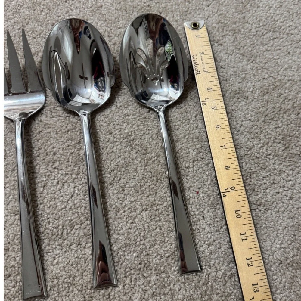 Lenox Serving Set Hostess 4pc Silver Good 18/10 Stainless Steel Mirror Finish
